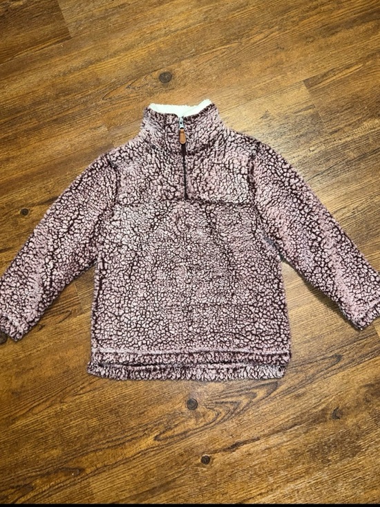Other - Kids Sherpa Plush Quarter-Zip Cozy Pullover - Dusty Mauve Size 9/10T